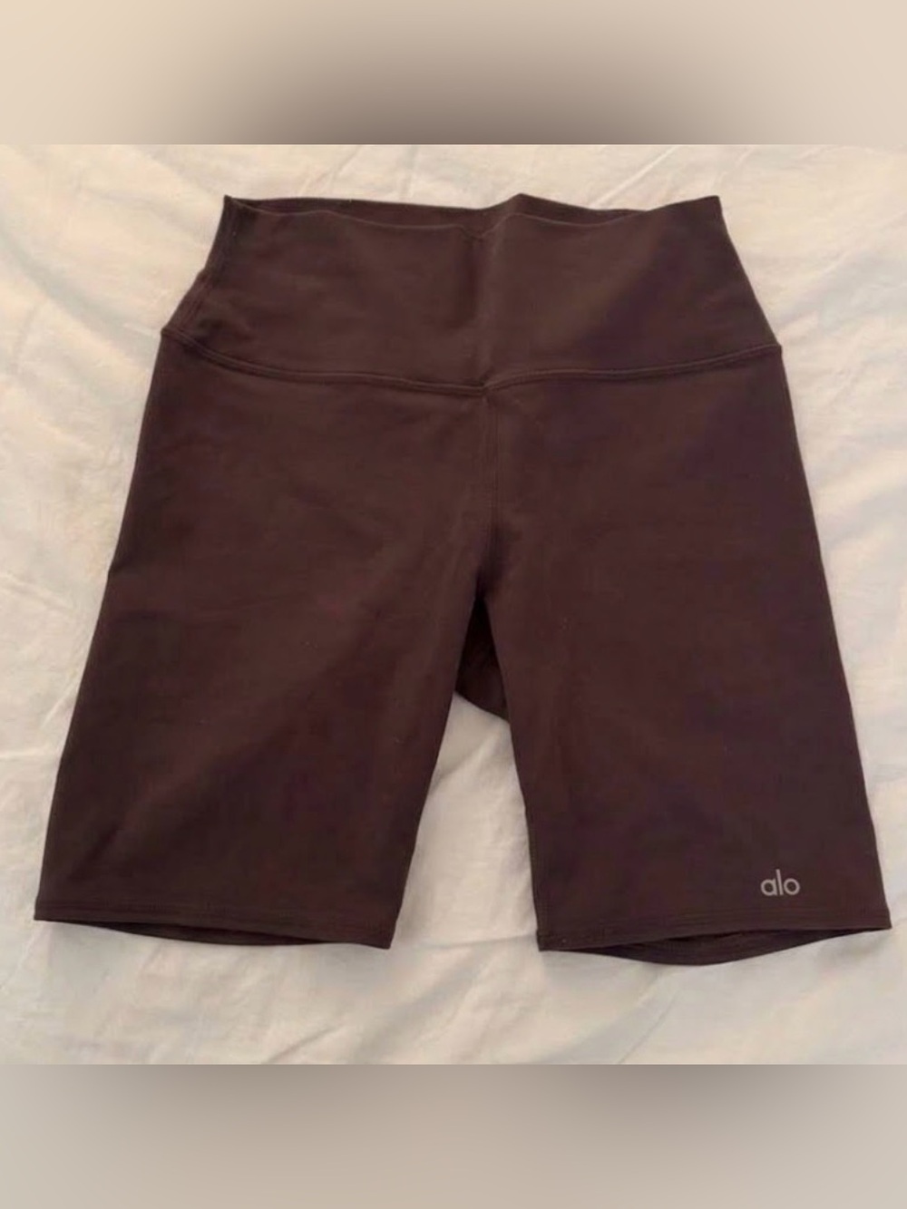 ALO Yoga High-Rise Chocolate Brown Bike Shorts Large